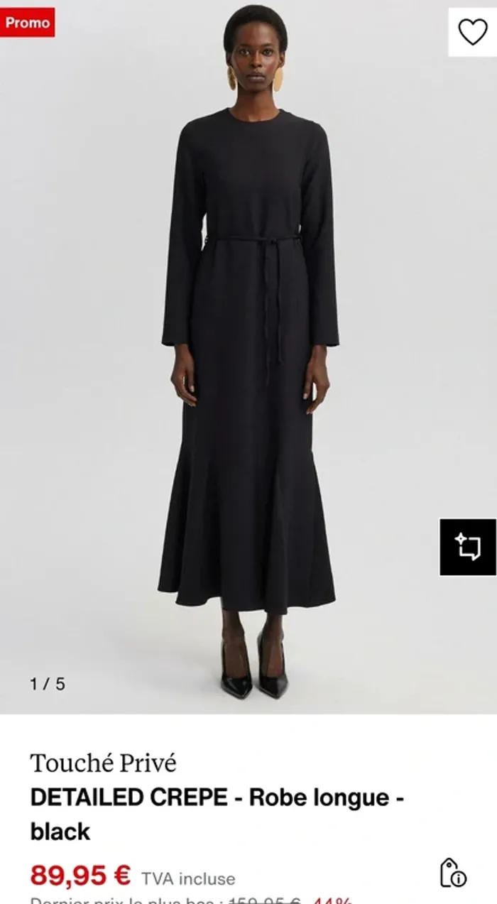 Robe longue noir taille 36 touché neuve - photo numéro 4