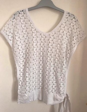 Top macramé blanc
