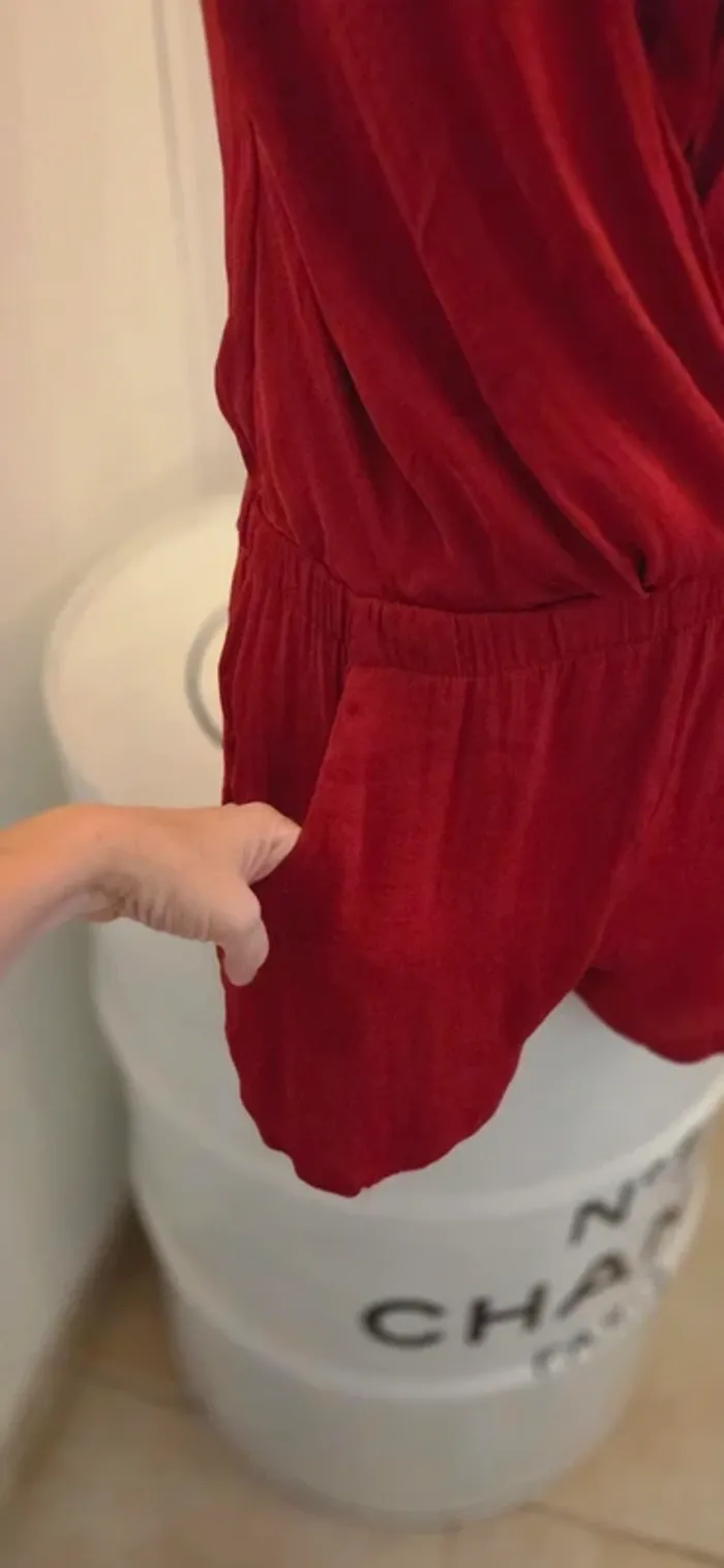 Combinaison short rouge ZARA Basic - photo numéro 7