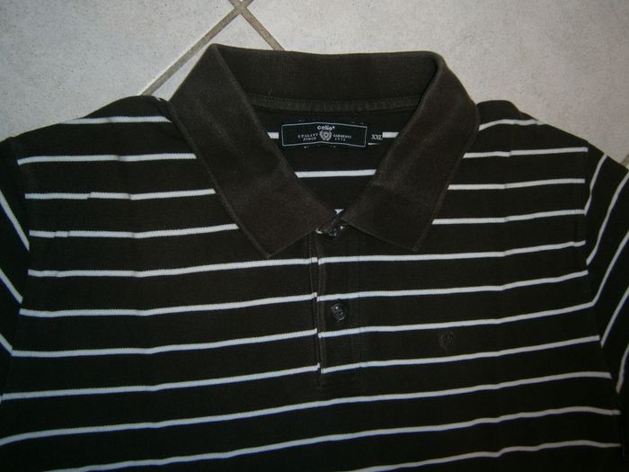 Polo MC rayé marron CELIO Taille 2XL - photo numéro 2