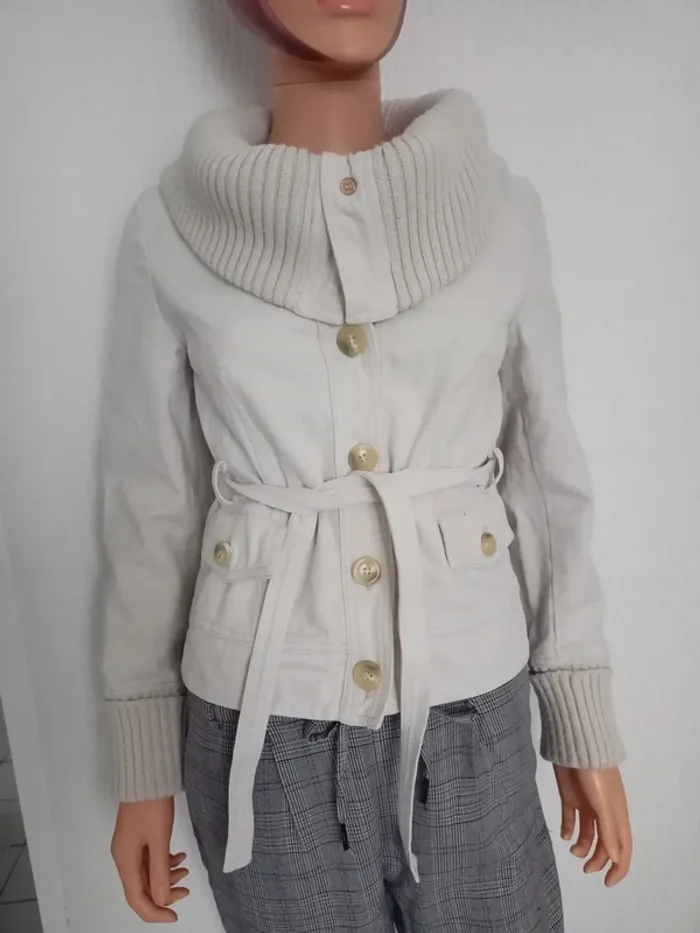 Veste courte mango écru/beige S - photo numéro 3