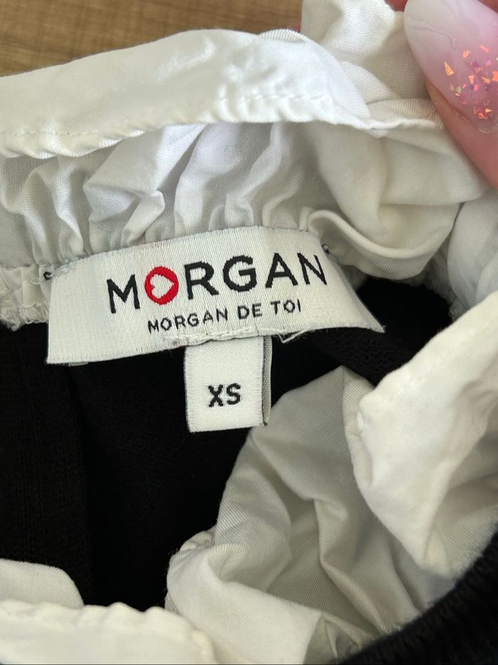 Pull noir et blanc à manches longues Morgan taille XS TBE - photo numéro 9