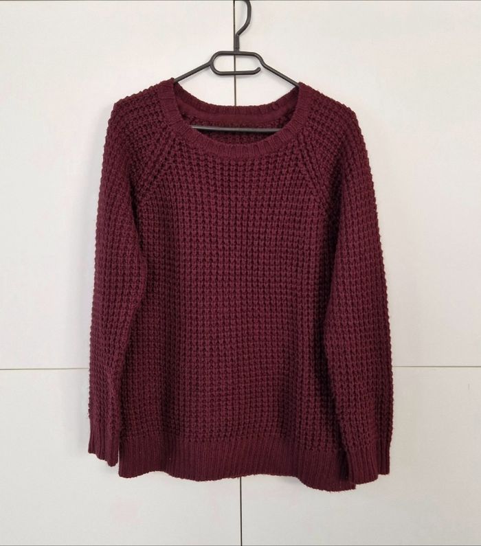 Pull-over couleur bordeaux taille M - photo numéro 2