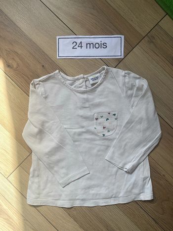 T shirt poche cœurs