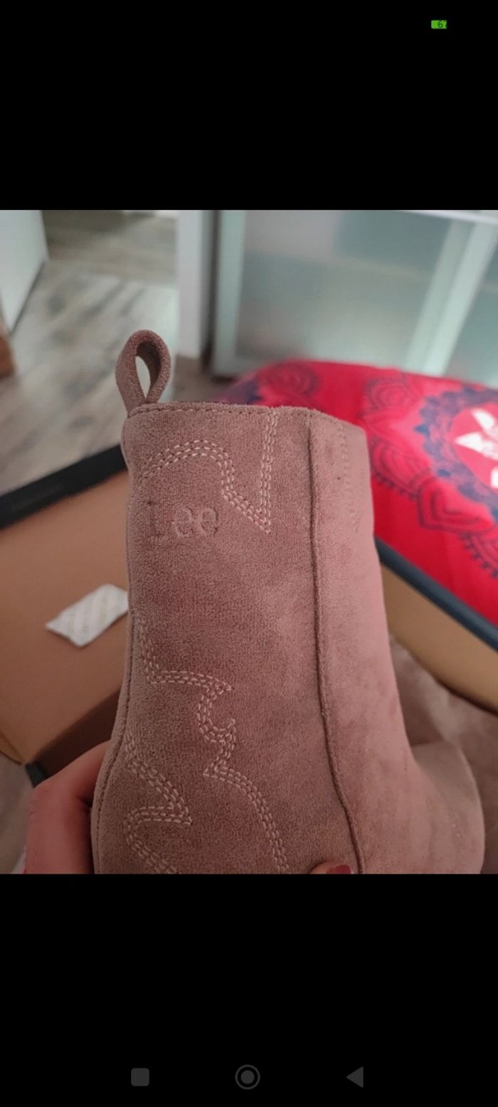 Bottines Lee beige en nubuck taille 40 - photo numéro 6