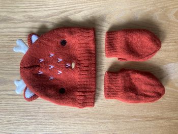 bonnet et moufles en maille petit renne bébé 6/12 mois