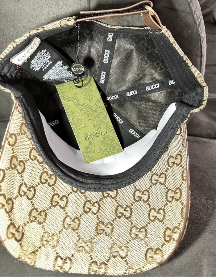 🧢 Casquette GUCCI originale – GG Supreme beige – Bande Web – - photo numéro 5