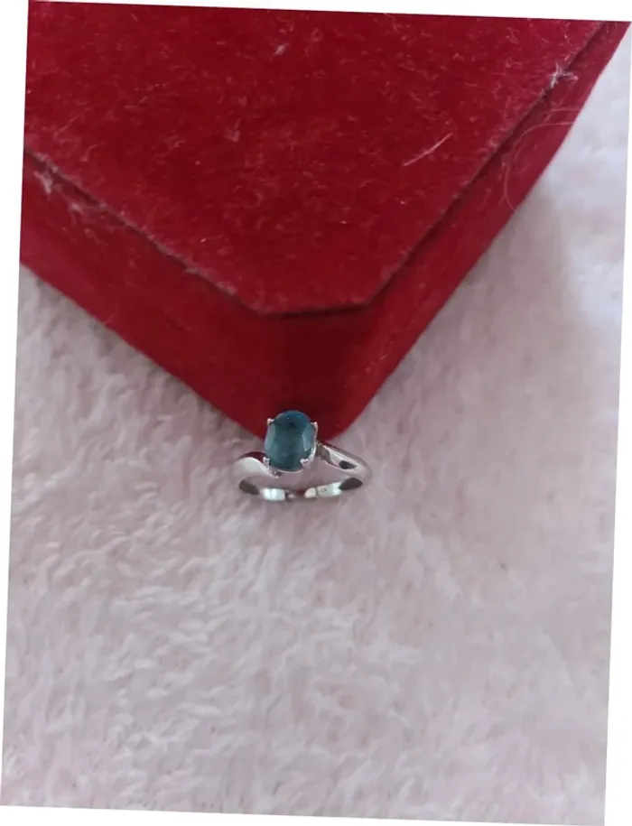 Bague en argent avec pierre turquoise – Taille 18,1 mm - photo numéro 4
