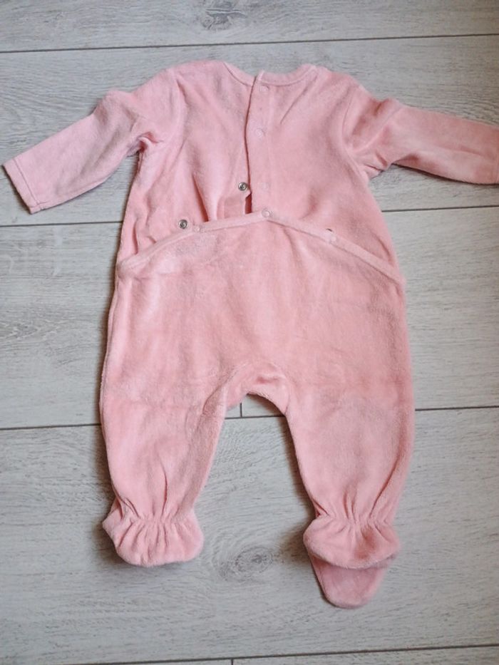 Pyjama velours rose 3 mois pingouin - photo numéro 4