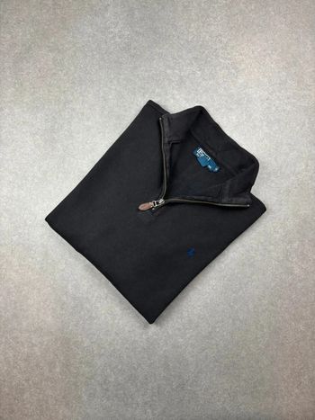 Pull d’hiver half zip 1/4 zip semi zip Ralph Lauren noir logo bleu taille M homme