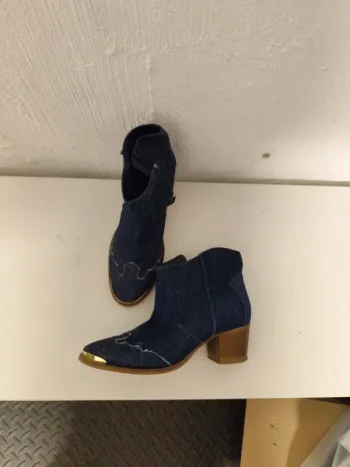 Bottines cowboy jean bleu marine Stradivarius 37 TBE