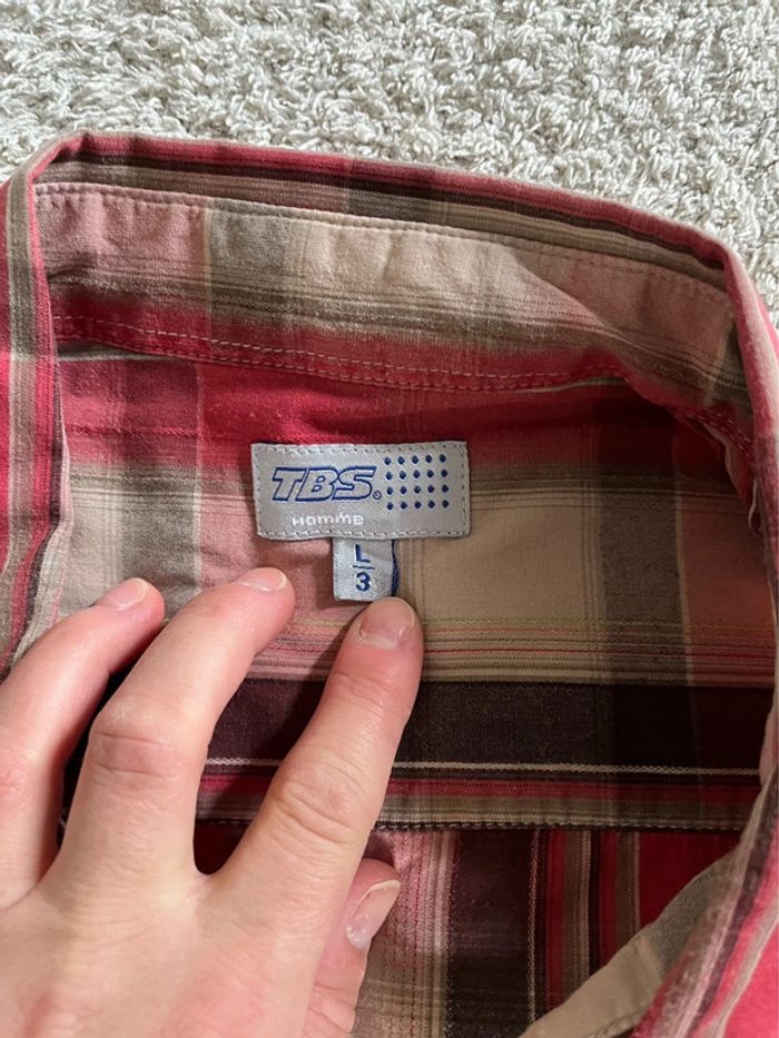 Chemise à carreaux manches longues TBS taille L - photo numéro 4