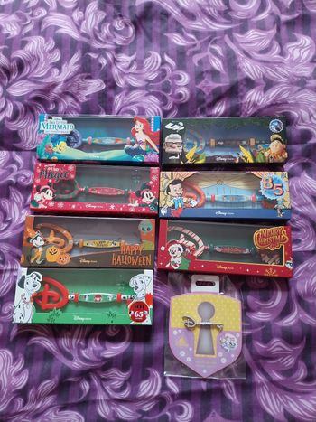 Lot 8 Clés Keys Llave Chiave Pinocchio Ariel 101 Dalmatiens Disney