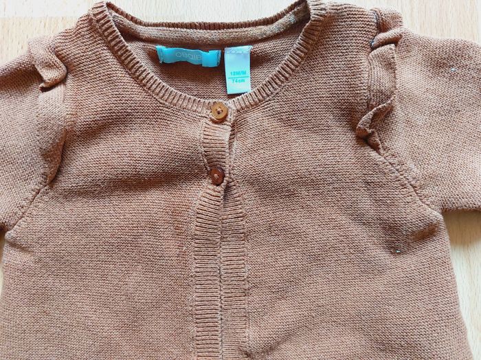 Veste marron Obaïbi très bon état 12 mois - 74cms - photo numéro 2