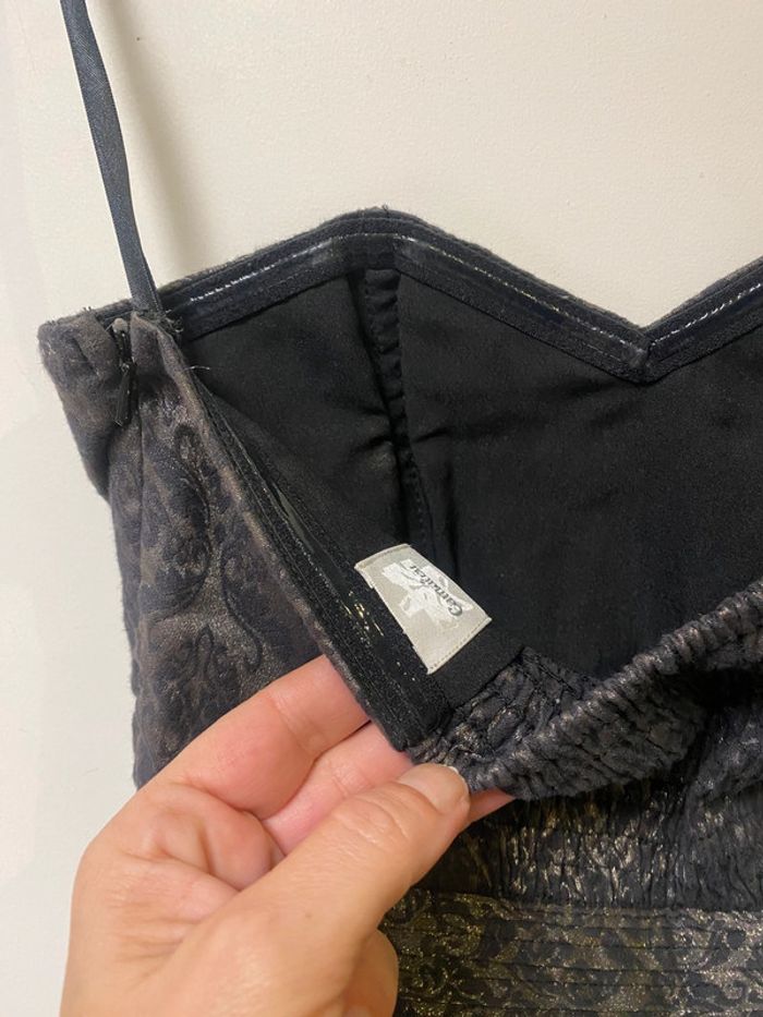 Magnifique robe bustier comme neuve doré et noir Camaïeu taille 36 - photo numéro 6