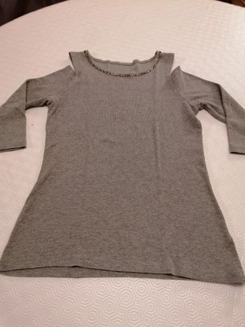 Débardeur original manche 3/4 comme neuf joli col brillant
