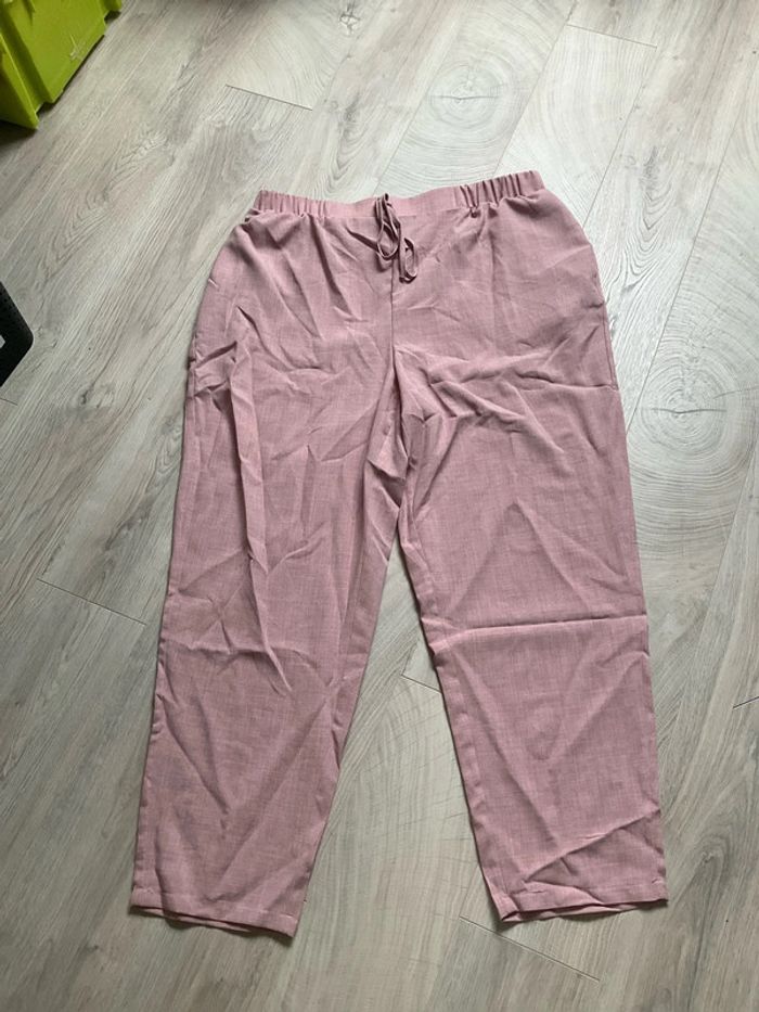 Pantalon fluide rose été 46
