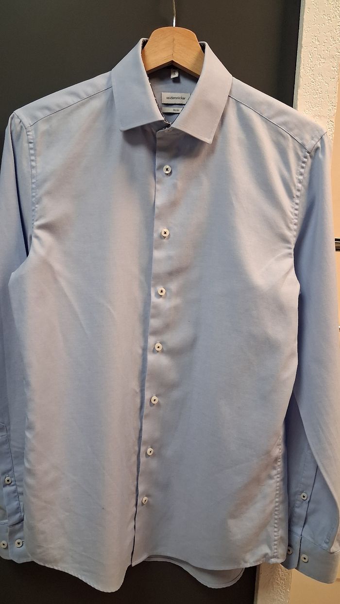 Chemise Seidensticker slim bleu clair taille S 38 - photo numéro 3