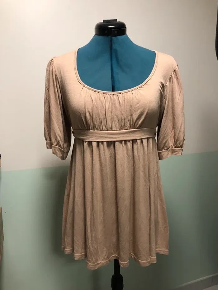 Haut femme taille empire large taille M beige crème - photo numéro 2