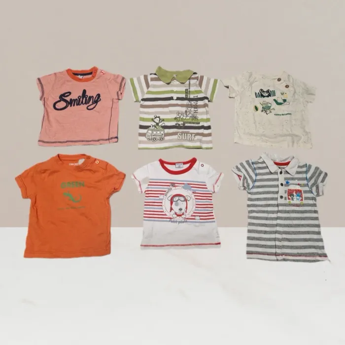 Lot T-shirts bébés - Toutes marques - Taille 6 mois - photo numéro 2