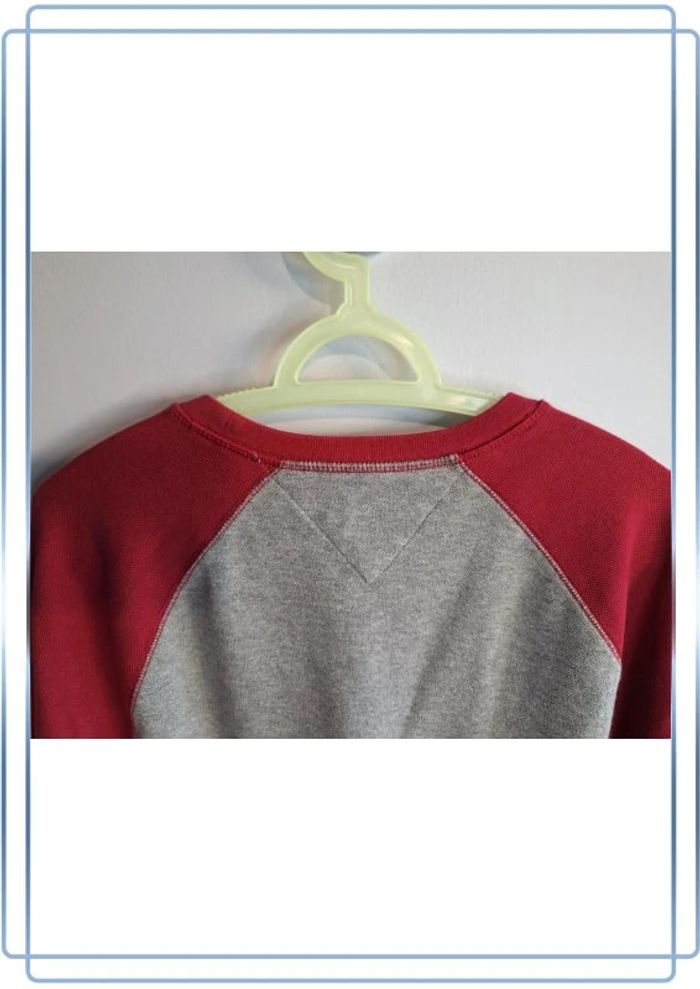 Pull / crewneck tommy hilfiger homme - taille M - gris et rouge - col rond (278) - photo numéro 8