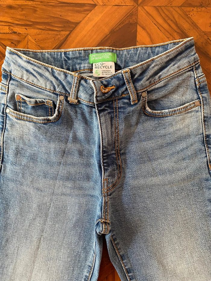 Jeans Benetton patte d’eph (flare) en coton recyclé - photo numéro 2