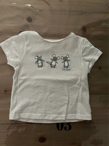 T shirt obaibi blanc et bleu 12 Mois