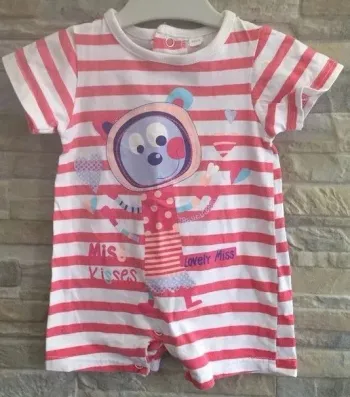 Barboteuse rayée Auchan 1M