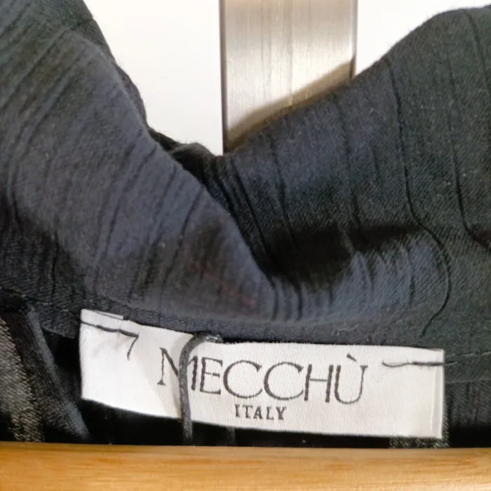 Tunique sans manches noire Mecchu Italy taille unique coupe fluide plissée bohème chic A1285 - photo numéro 3