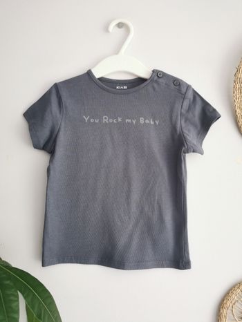 Tee-shirt en coton bleu/gris Kiabi 24 Mois