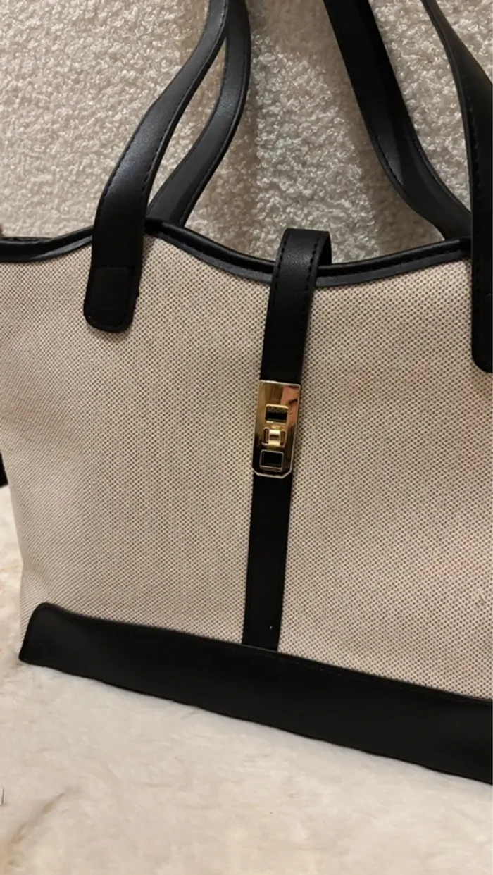 Sac beige et noir - photo numéro 3