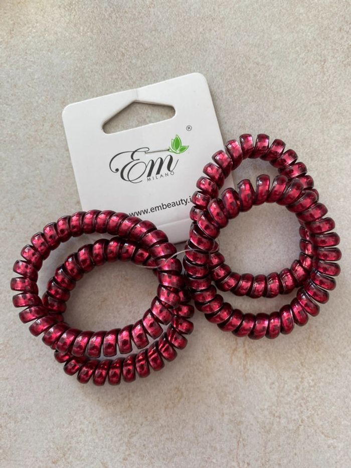 Elastique fille lot de 4 rouge bordeaux