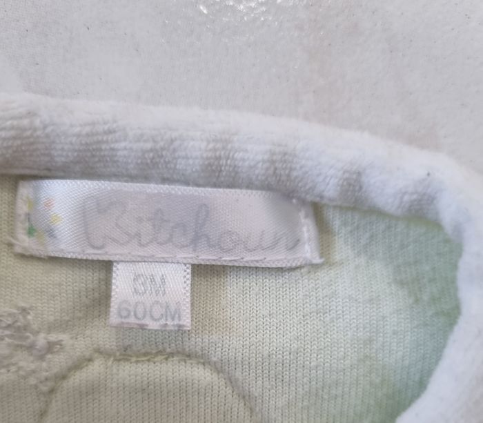 pyjama dors-bien velours vert clair kitchoun taille 3 mois bebe garcon - photo numéro 2