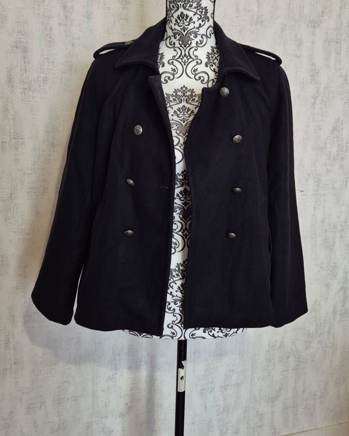 Caban court noir Pablo Gérard Darel en laine vierge Taille 38 M - photo numéro 5