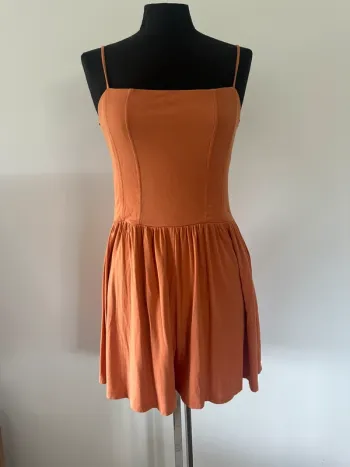 Combi short à bretelles orange