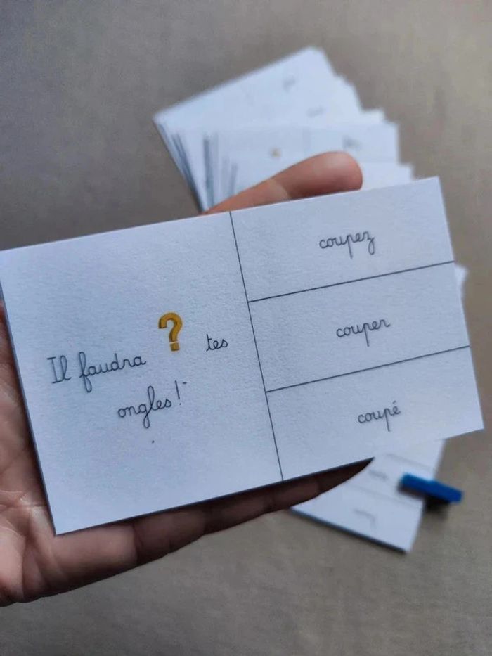 32 cartes à pince terminaisons en -é, -er, -ez - photo numéro 3