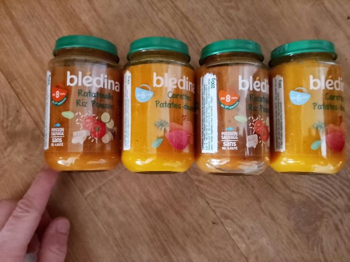 Lot 4 pot bébé 6/8 mois