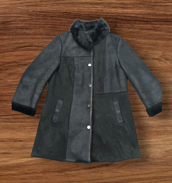 Manteau Christine Laure Noir différentes matières -  Taille unique -  Très bon