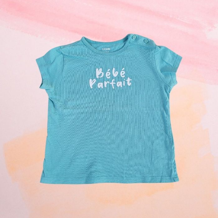 T-shirt bébé KIABI turquoise "Bébé Parfait" – 24 mois