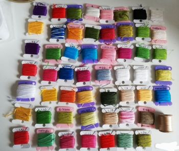 Lot de 55 fils coton point de croix point compté ou autre