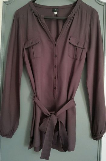Chemise prune manches longues