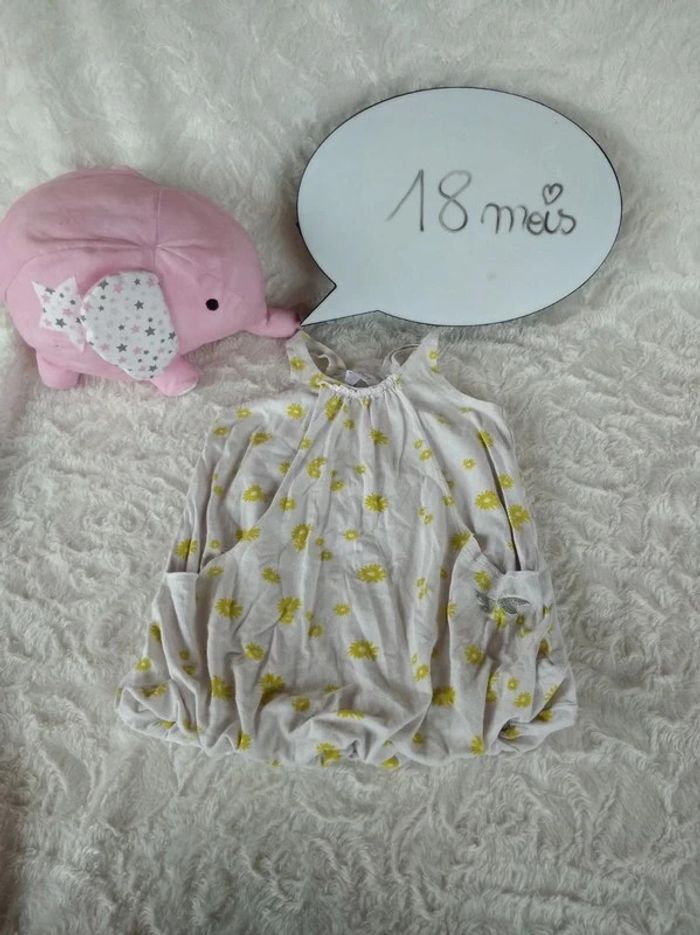 Robe courte boule / tunique longue Fille 18 mois Fleurs Kid Kanaï
