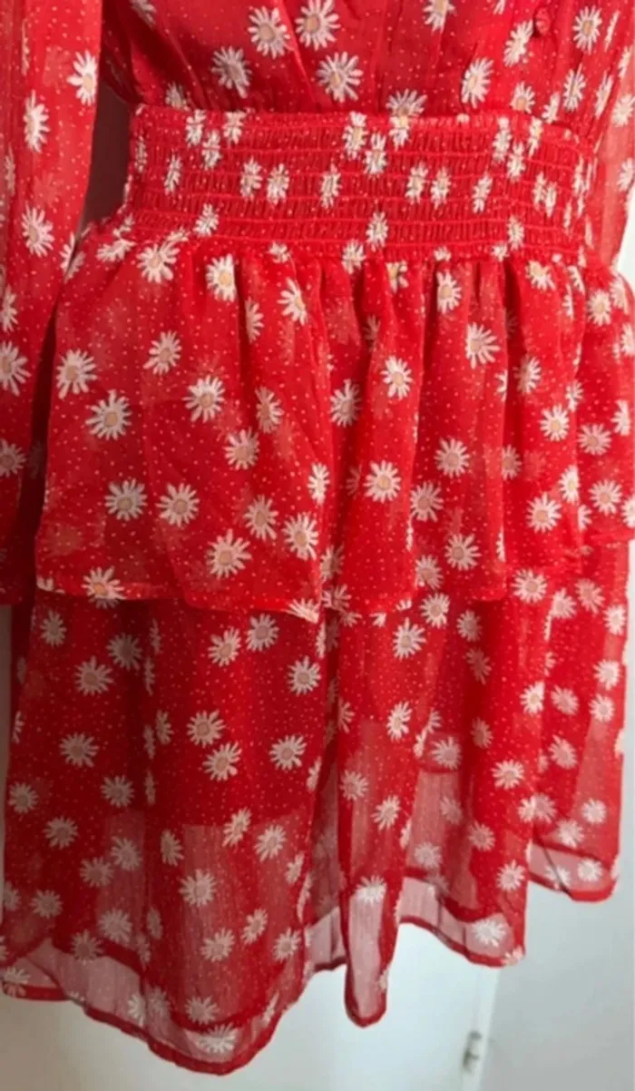 Robe froufrous rouge neuve Pépé Jeans 38 - photo numéro 4