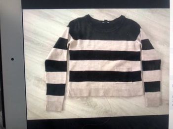 Pull H&M S noir et crème