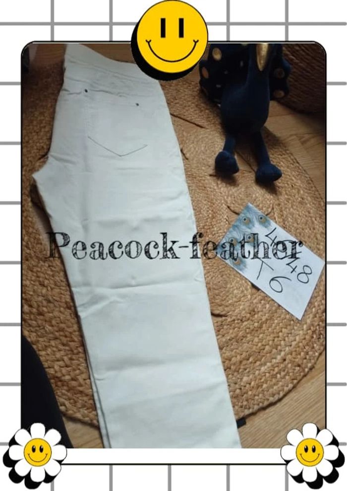 Pantalon blanc Jean tregging neuf étiqueté T6 - photo numéro 4