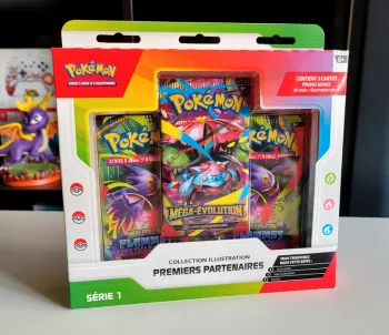 Coffret Pokémon, Premiers Partenaires Serie 1 / Flammes fantasmagoriques + Méga Evolution / MEG PFL