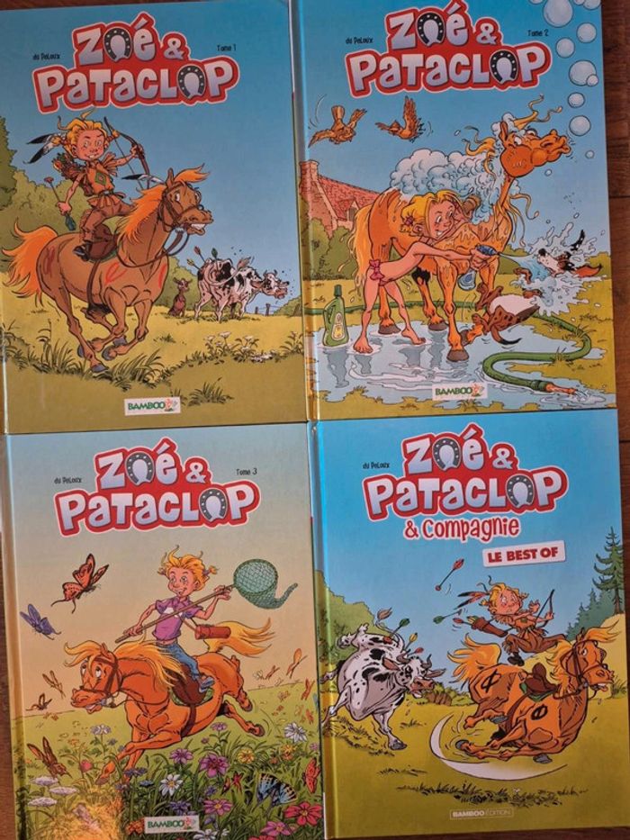 Lot de 4 bandes dessinées Zoé et Pataclop