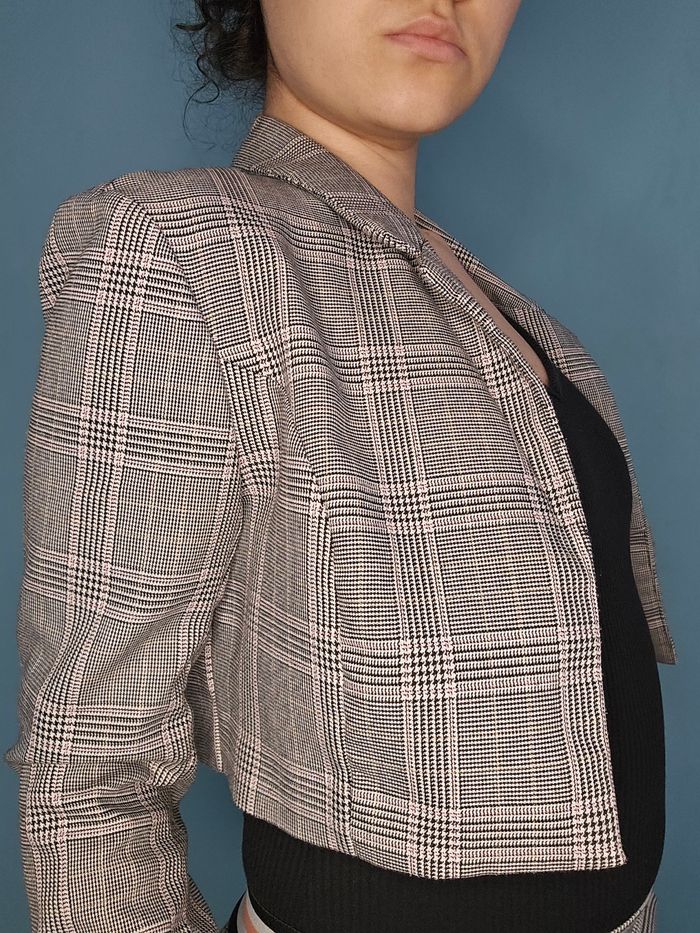 Ensemble veste et pantalon à rayures Tartan gris clair comme neuf - photo numéro 5