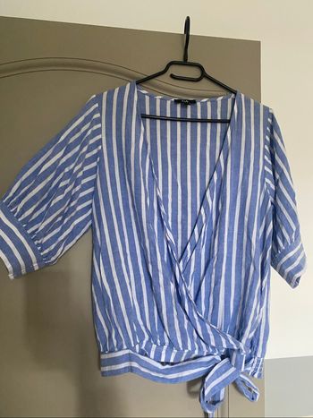 Blouse bleu et blanc