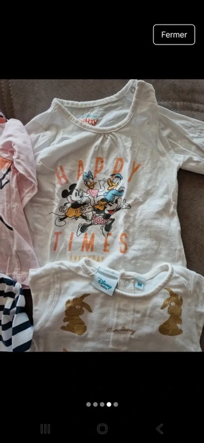 Lot de 4 tee-shirt disney 6 mois fille. - photo numéro 3